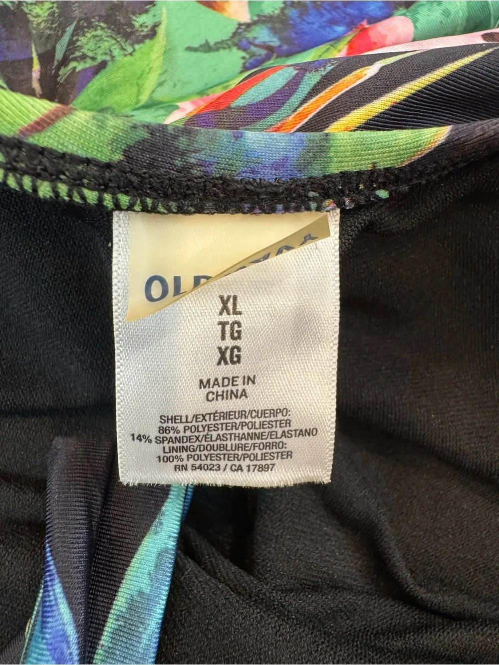 Old Navy Tropical Floral One Piece Swimsuit XL Halter Tummy Control